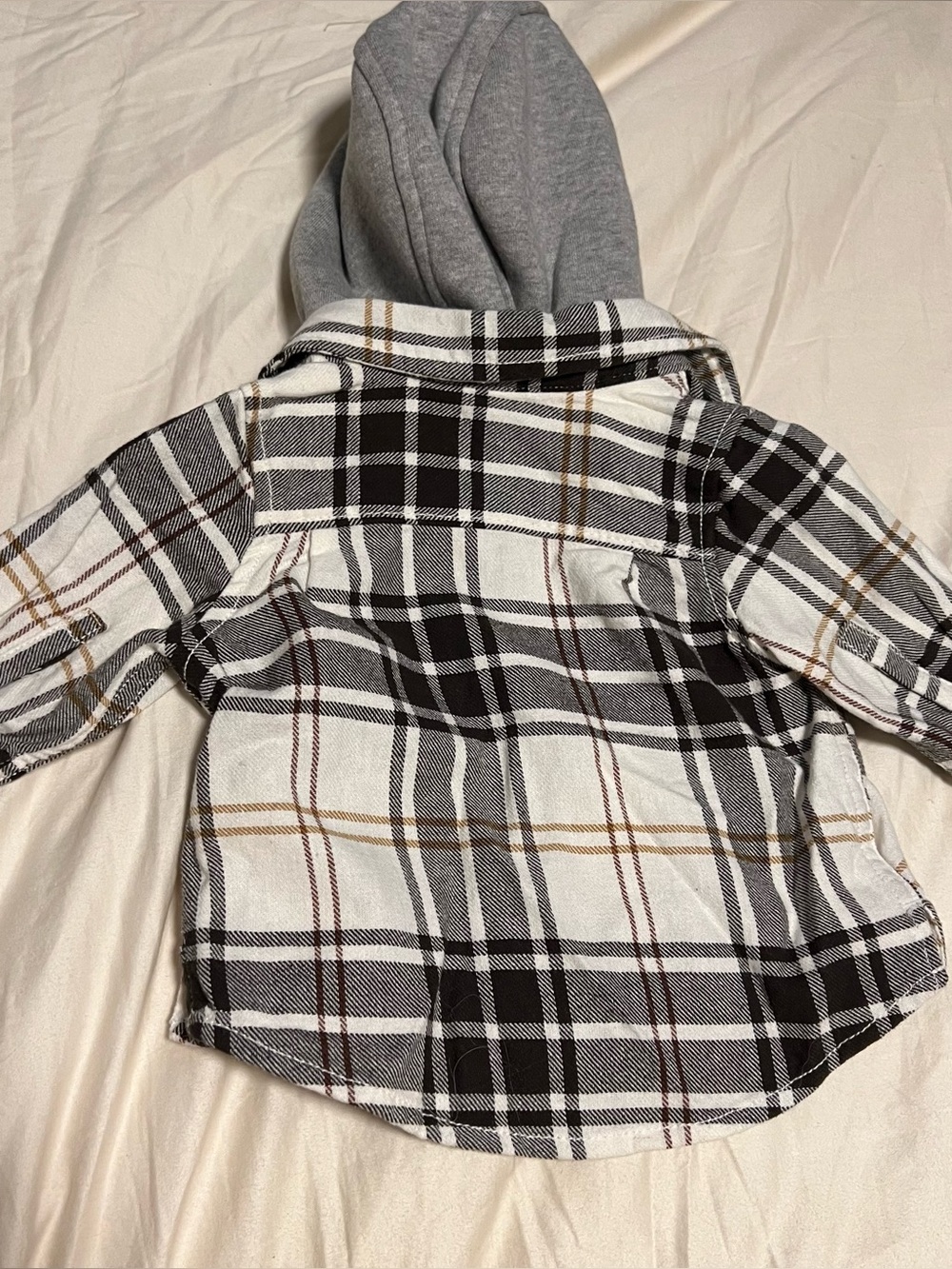 Baby Gap Boy Plaid Flannel with removable hood 0-3 mos - Picture 5 of 5